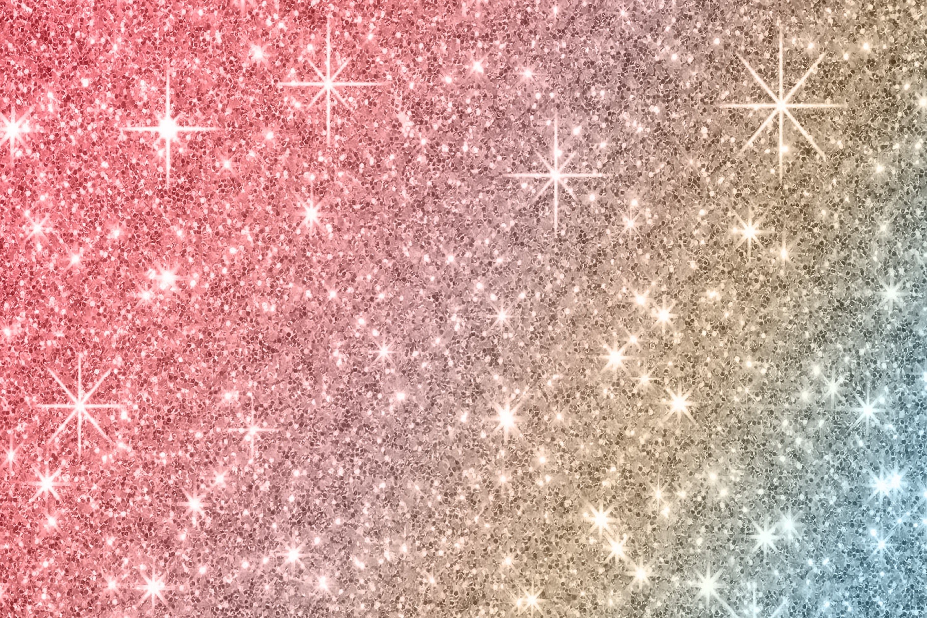 Glitzer, Sterne, Farbverlauf, Rosa und Blau, Funkeln, 2K, Hintergrundbild für den PC