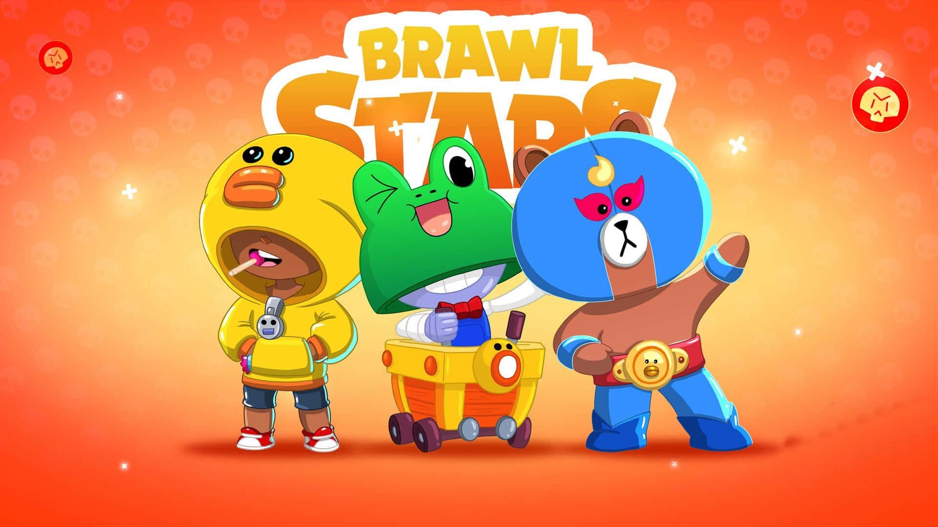 Sally Leon, LINE Friends, Brawl Stars, El Primo, Brown, Orange, 1920x1080, Desktop-Hintergrund