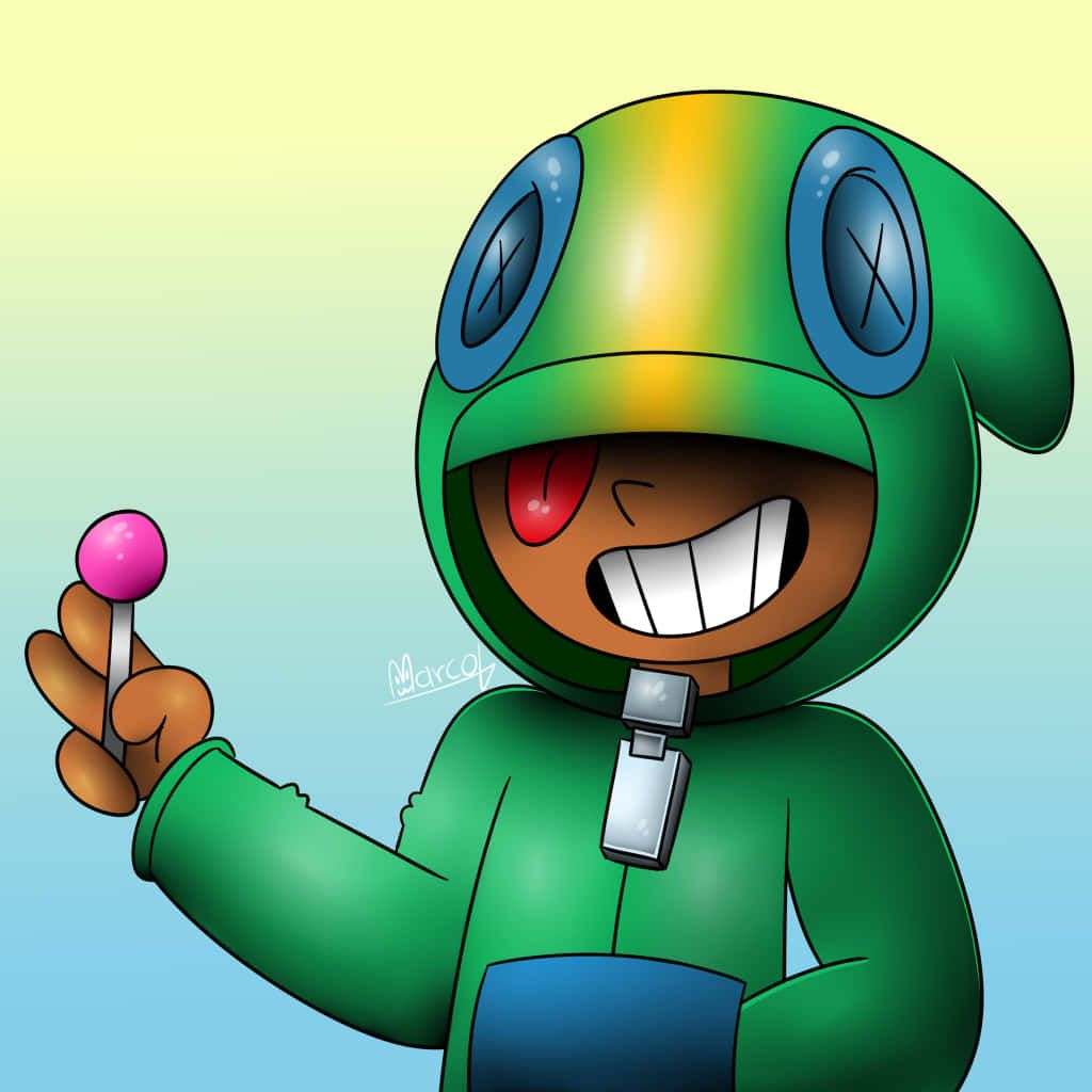 Leon, Brawl Stars, Lutscher, Grinsen, Fanart, Hintergrundbild für iPad und Tablet