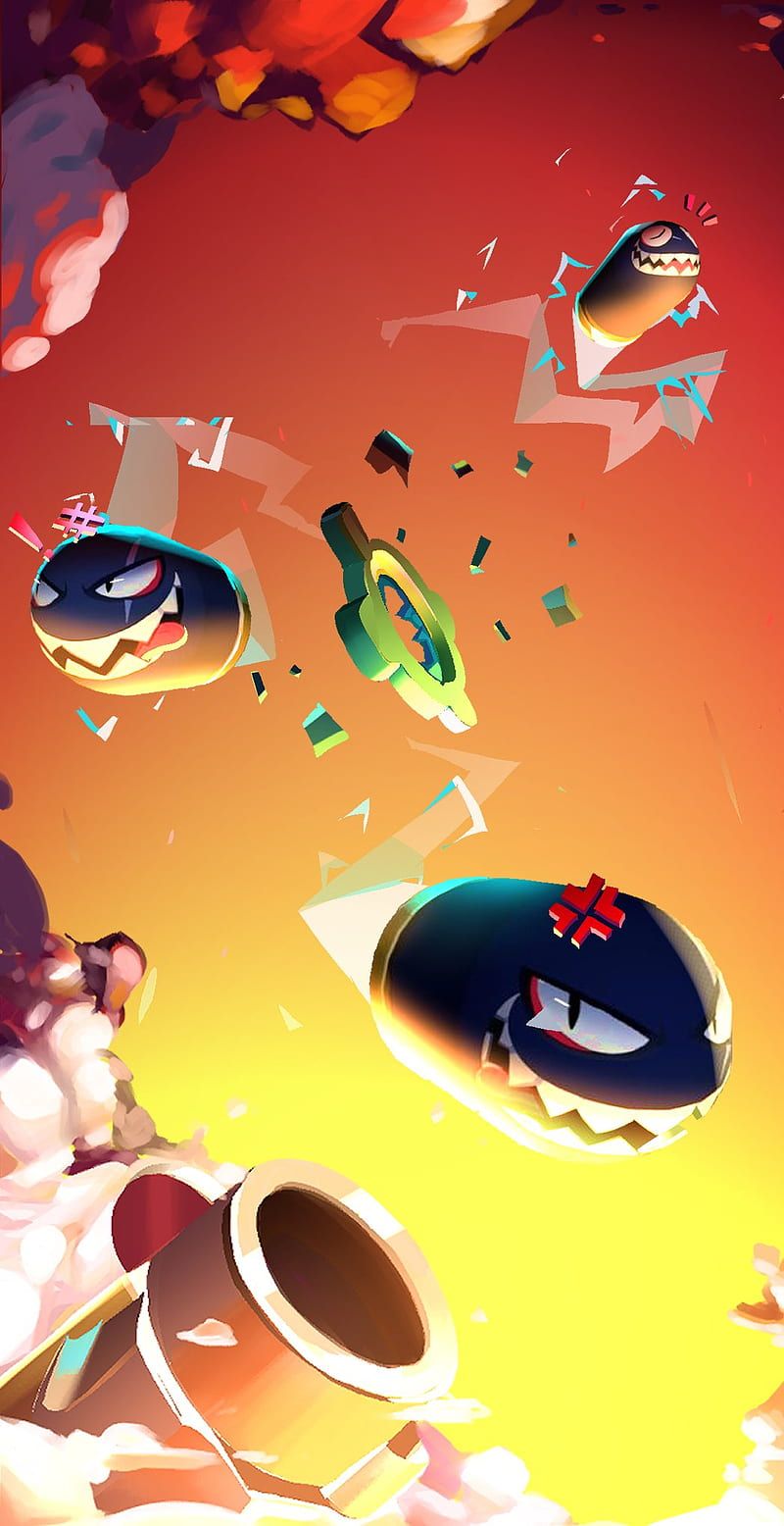 Leon, Brawl Stars, Kampfszene, Orange, Action, Hintergrundbild für iPhone und Android