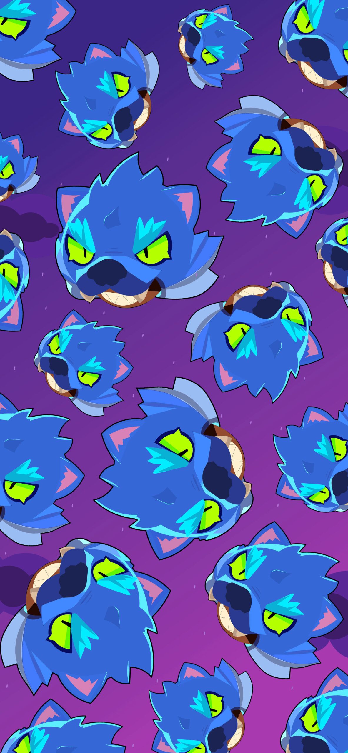 Werwolf-Leon, Leon, Brawl Stars, Muster, Lila, Full HD, Hintergrundbild fürs Handy