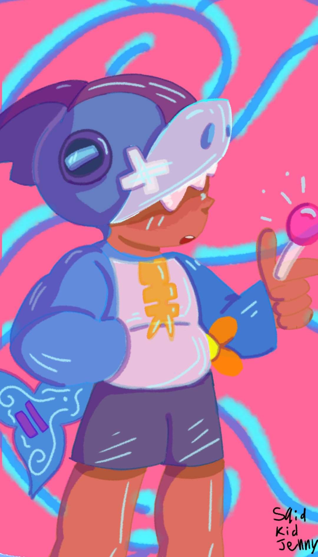 Leon, Brawl Stars, Fanart, Rosa Hintergrund, Maske, Full HD, Sperrbildschirm fürs iPhone
