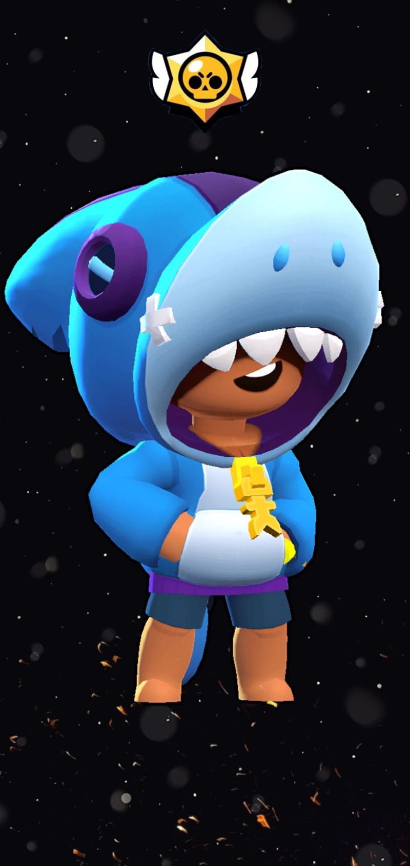 Shark Leon, Leon, Brawl Stars, Haikostüm, Logo, HD, Hintergrundbild fürs Handy