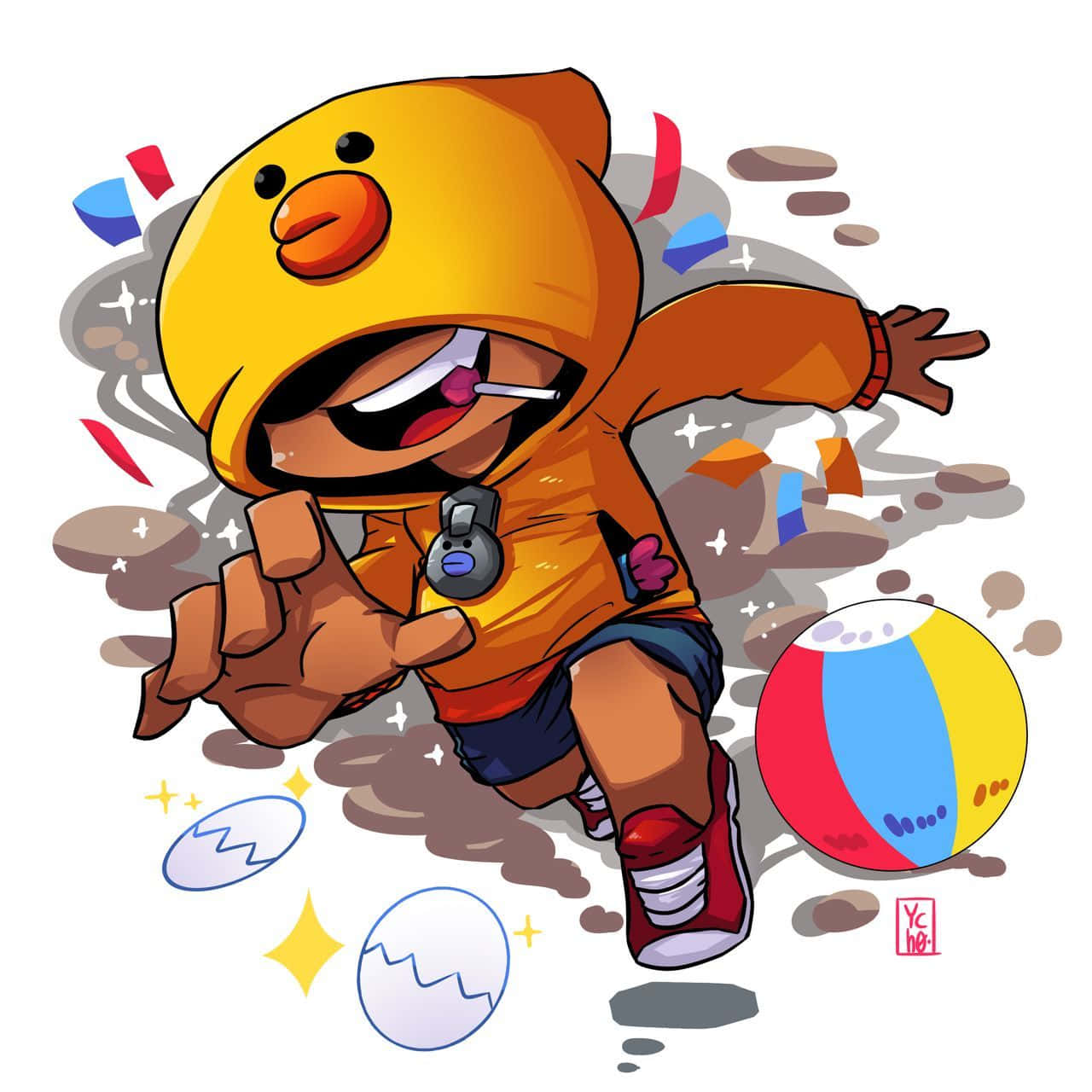 Sally Leon, Leon, Brawl Stars, Strandball, Fanart, HD, iPad-Hintergrundbild