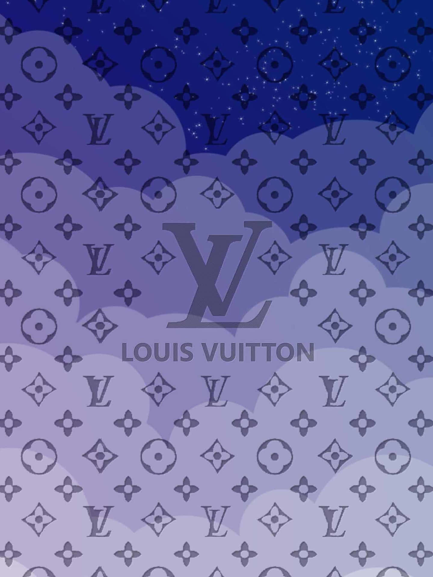 Louis Vuitton, Monogramm, Logo, Lila, Farbverlauf, QHD+, Hintergrundbild fürs Tablet
