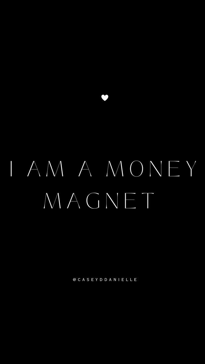 I am a money magnet, Zitat, Affirmation, Schwarzer Hintergrund, Sperrbildschirm fürs iPhone
