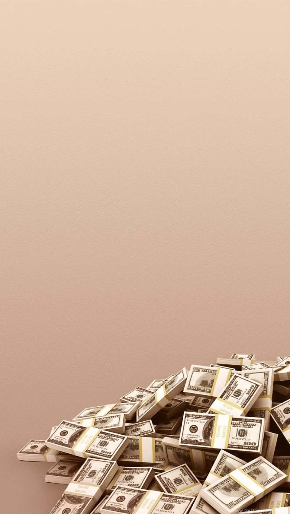 Dollarscheine, Geldstapel, Bargeld, Beiger Farbverlauf, HD, Handy-Hintergrund im Hochformat