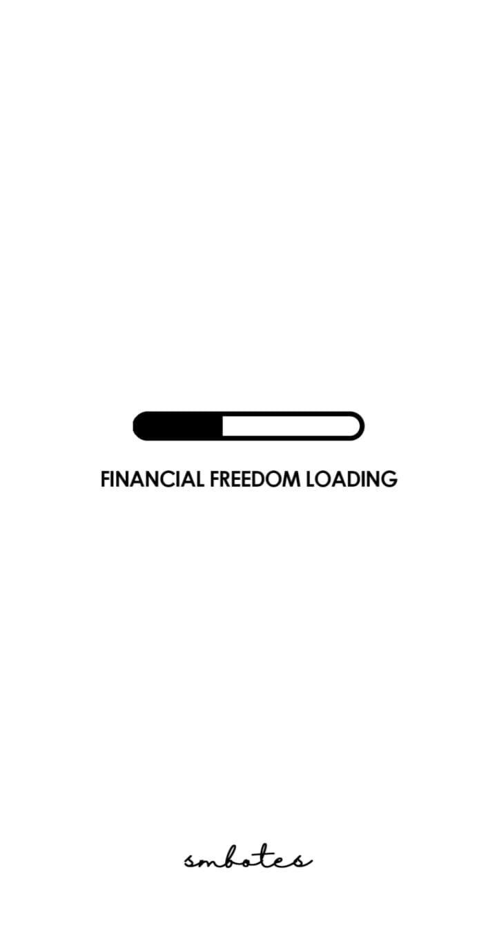 Financial Freedom Loading, Ladebalken, Minimalistisch, Weißer Hintergrund, Sperrbildschirm fürs iPhone