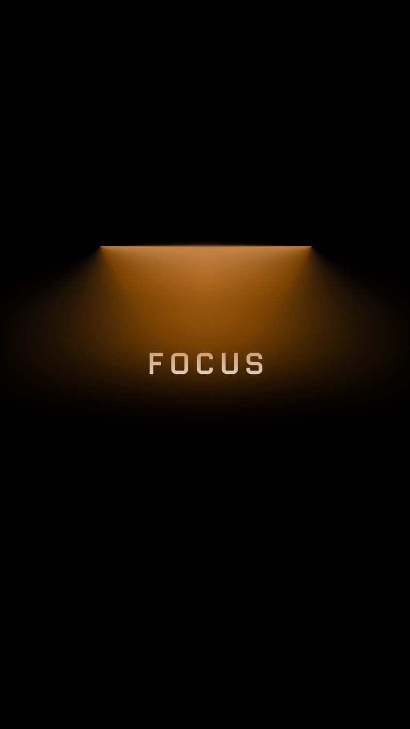 Focus, Lichtkegel, Schwarzer Hintergrund, Minimalistisch, Sperrbildschirm fürs iPhone