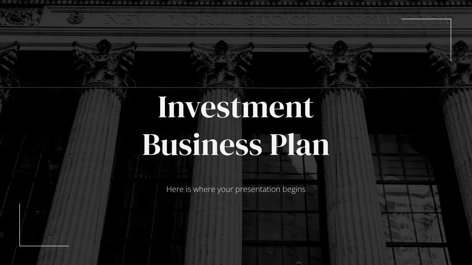 Investment Business Plan, Säulen, Präsentation, Schwarz-Weiß, HD, Windows-Hintergrundbild