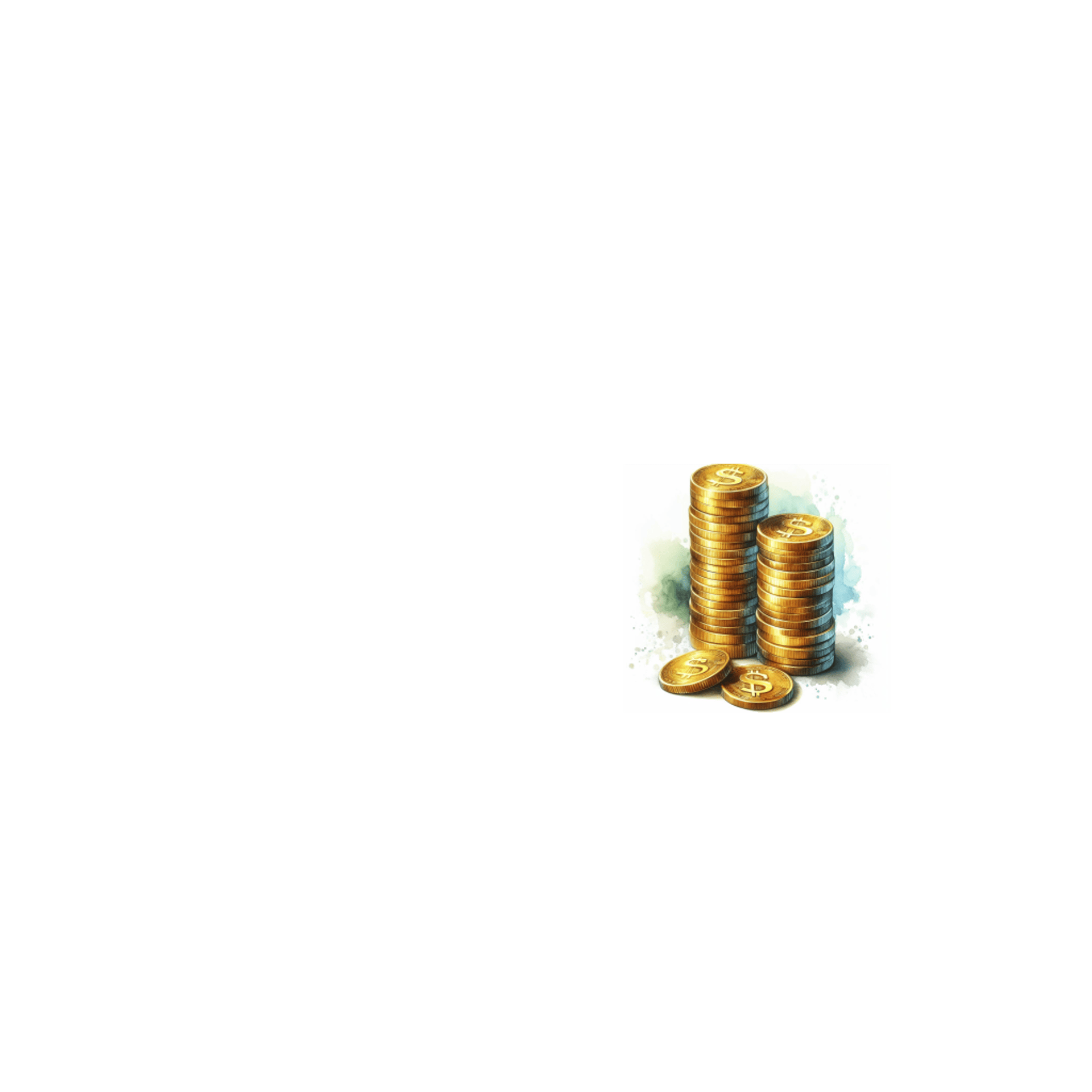 Goldmünzen, Münzstapel, Minimalistisch, Grüner Hintergrund, Full HD Wallpaper
