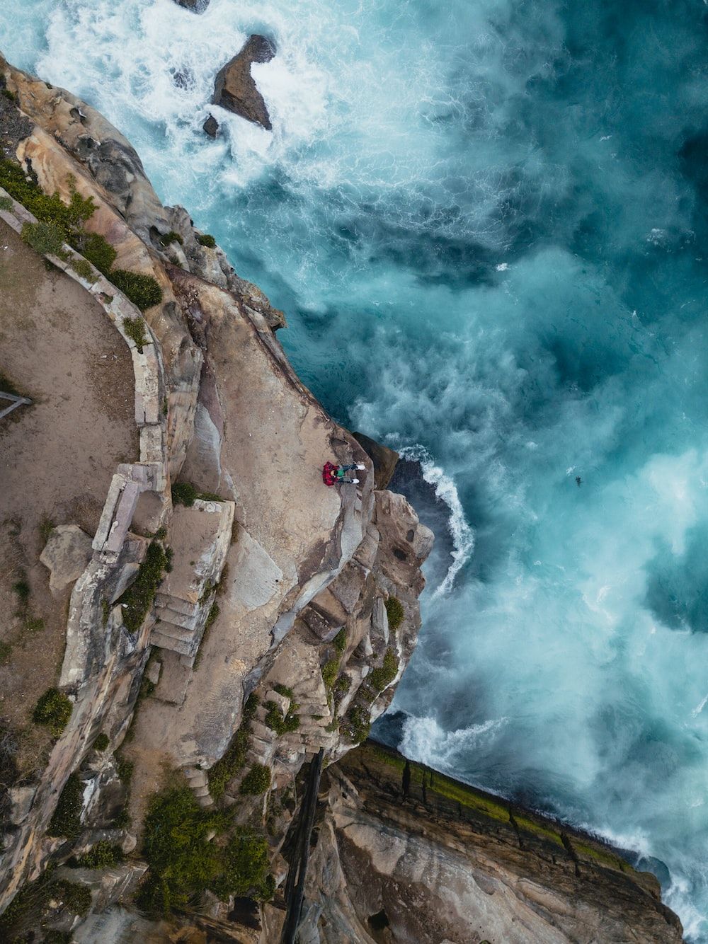 Steilküste, Brandung, Luftaufnahme, Felsen, Meer, HD, Hintergrundbild fürs Tablet