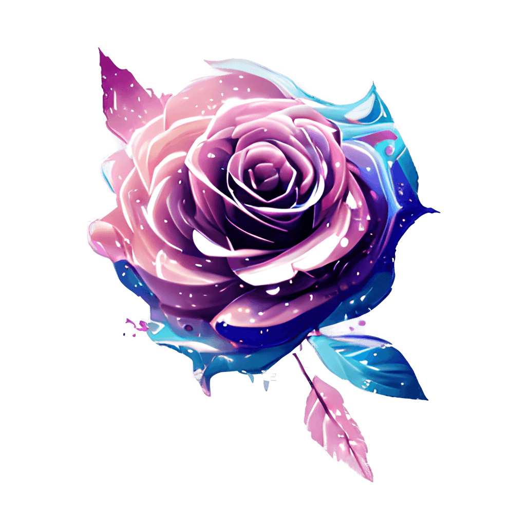 Rose, Lila, Blau, Digitale Kunst, Weißer Hintergrund, Wallpaper