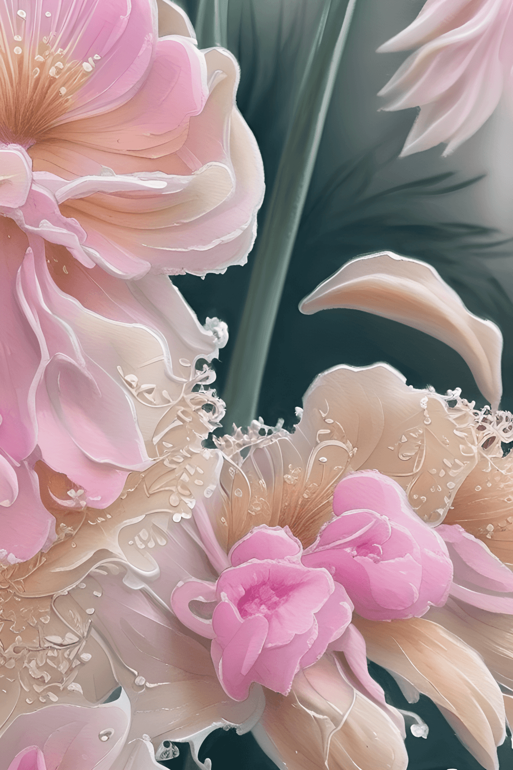 Pfingstrosen, Rosa, Pastell, Nahaufnahme, Blütenblätter, HD, Handy-Hintergrundbild