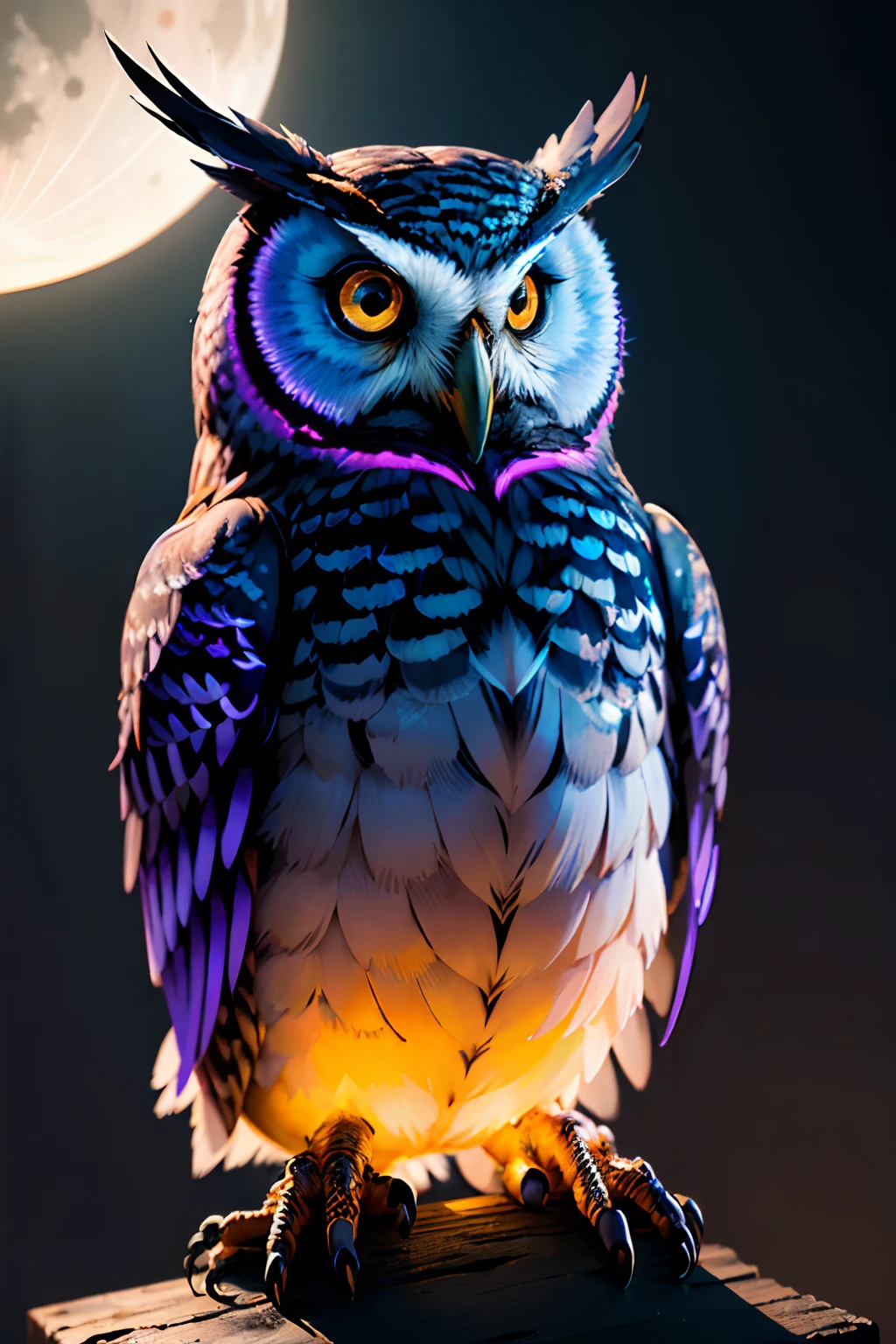 Uhu, Mond, Nacht, Blau, Ast, HD, Sperrbildschirm fürs iPhone
