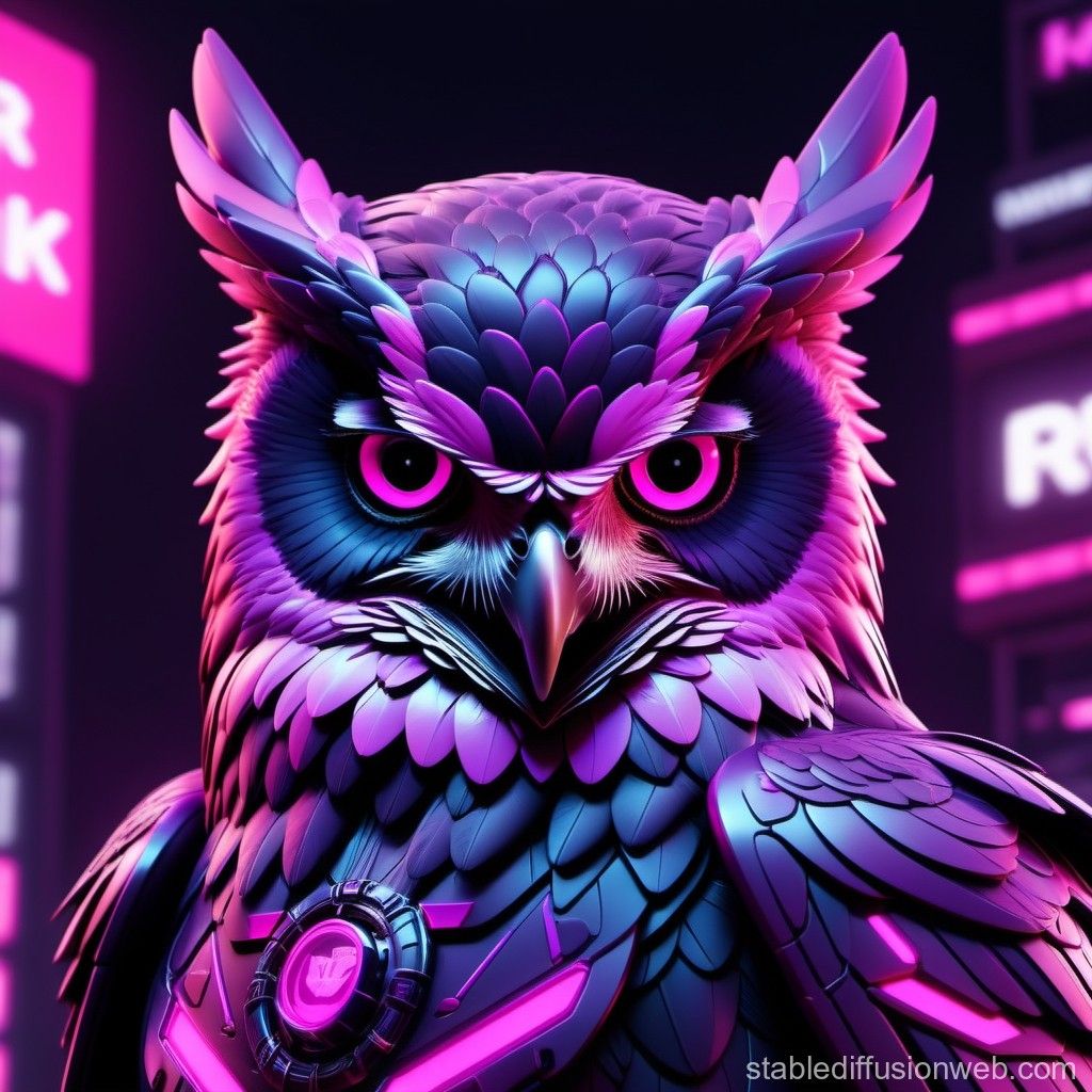 Uhu, Lila, Pink, Cyberpunk, Stadt, Hintergrundbild für iPad und Tablet
