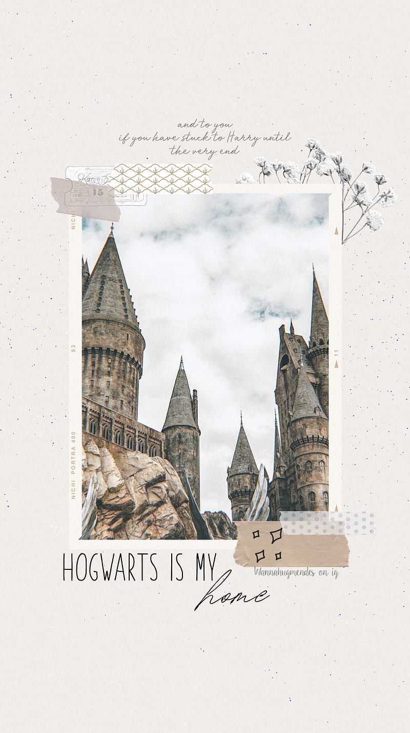 Hogwarts, Hogwarts Is My Home, Harry Potter, Skizze, Heller Hintergrund, Sperrbildschirm fürs iPhone