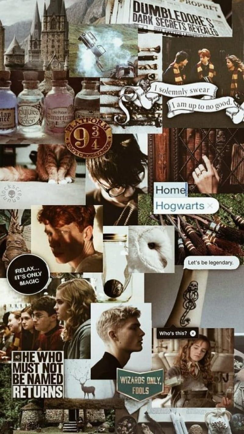 Harry Potter, Collage, Hogwarts, Ästhetik, HD, Sperrbildschirm fürs iPhone