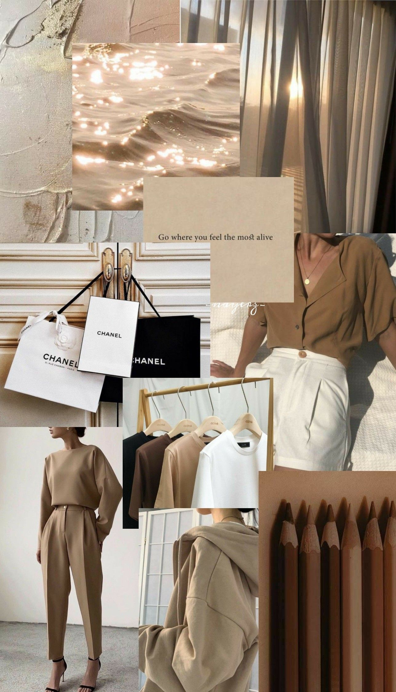 Collage, Mode, Einkaufstüten, Kleidung, Ästhetik, Full HD, Sperrbildschirm fürs iPhone