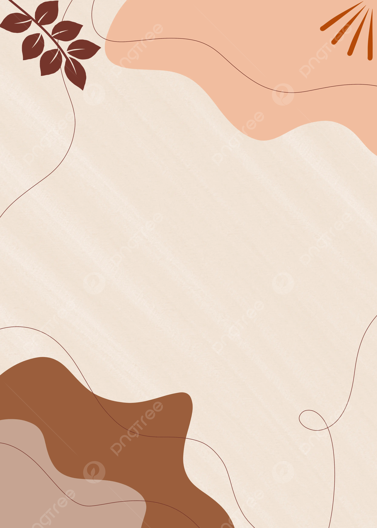 Abstrakte Formen, Blätter, Boho, Terrakotta, Beige, Full HD, iPad-Hintergrundbild