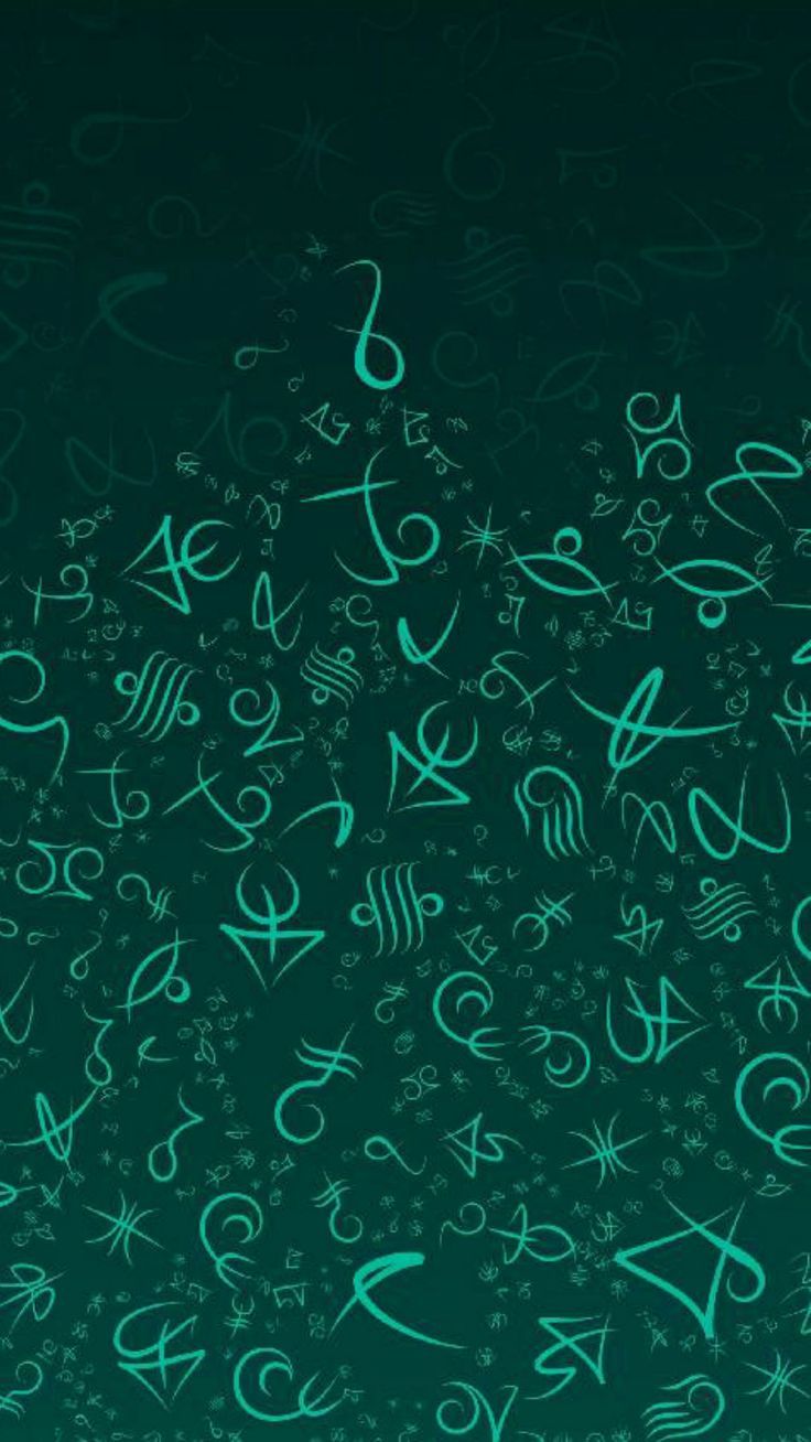 Doodle-Muster, Symbole, Dunkelgrün, Chat-Hintergrund, HD, Sperrbildschirm fürs iPhone