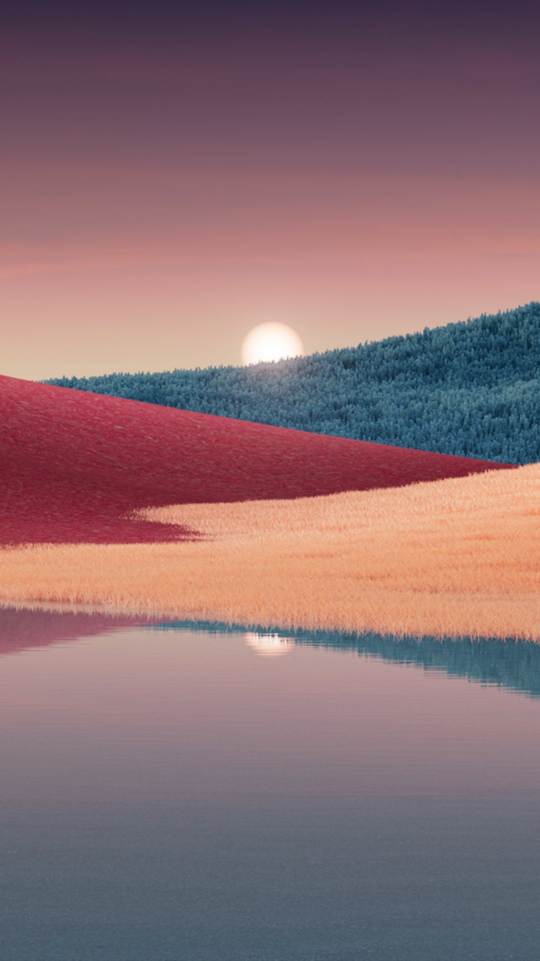 Wüste, Dünen, Sonnenuntergang, Spiegelung, Minimalistisch, Android-Hintergrundbild