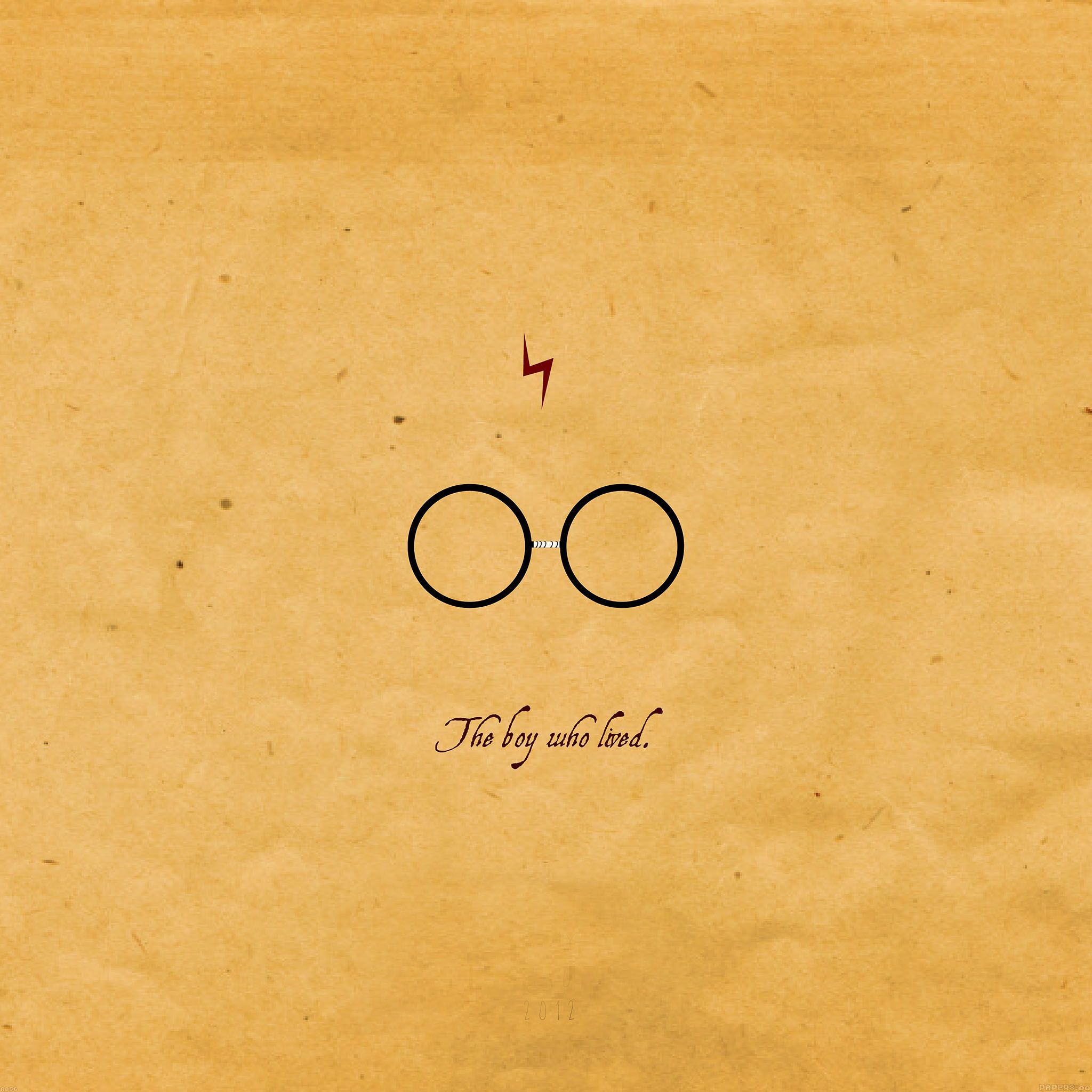 Der Junge, der überlebte, Harry Potter, Brille, Blitznarbe, Packpapier, Minimalismus, Full-HD-Tablet-Hintergrundbild