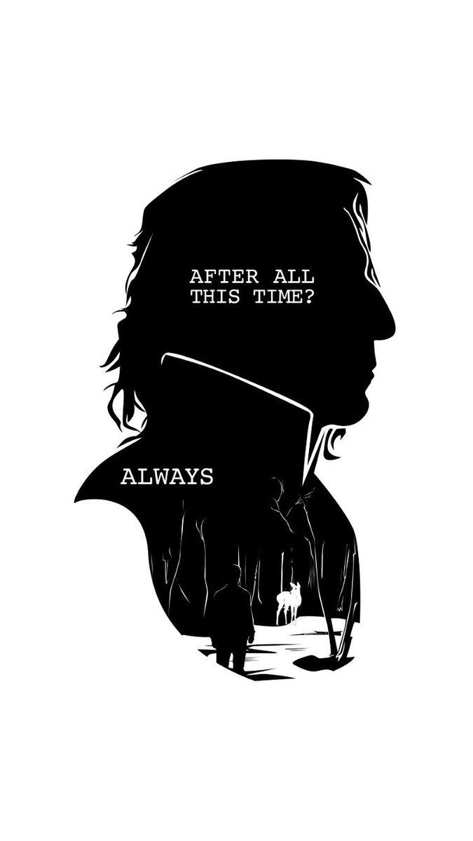 Severus Snape, Always, Silhouette, Harry Potter, Zitat, Hochformat, Hintergrundbild fürs Smartphone