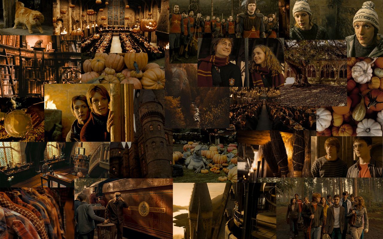 Große Halle, Hogwarts, Harry Potter, Collage, Braun, HD, Hintergrund für den Desktop