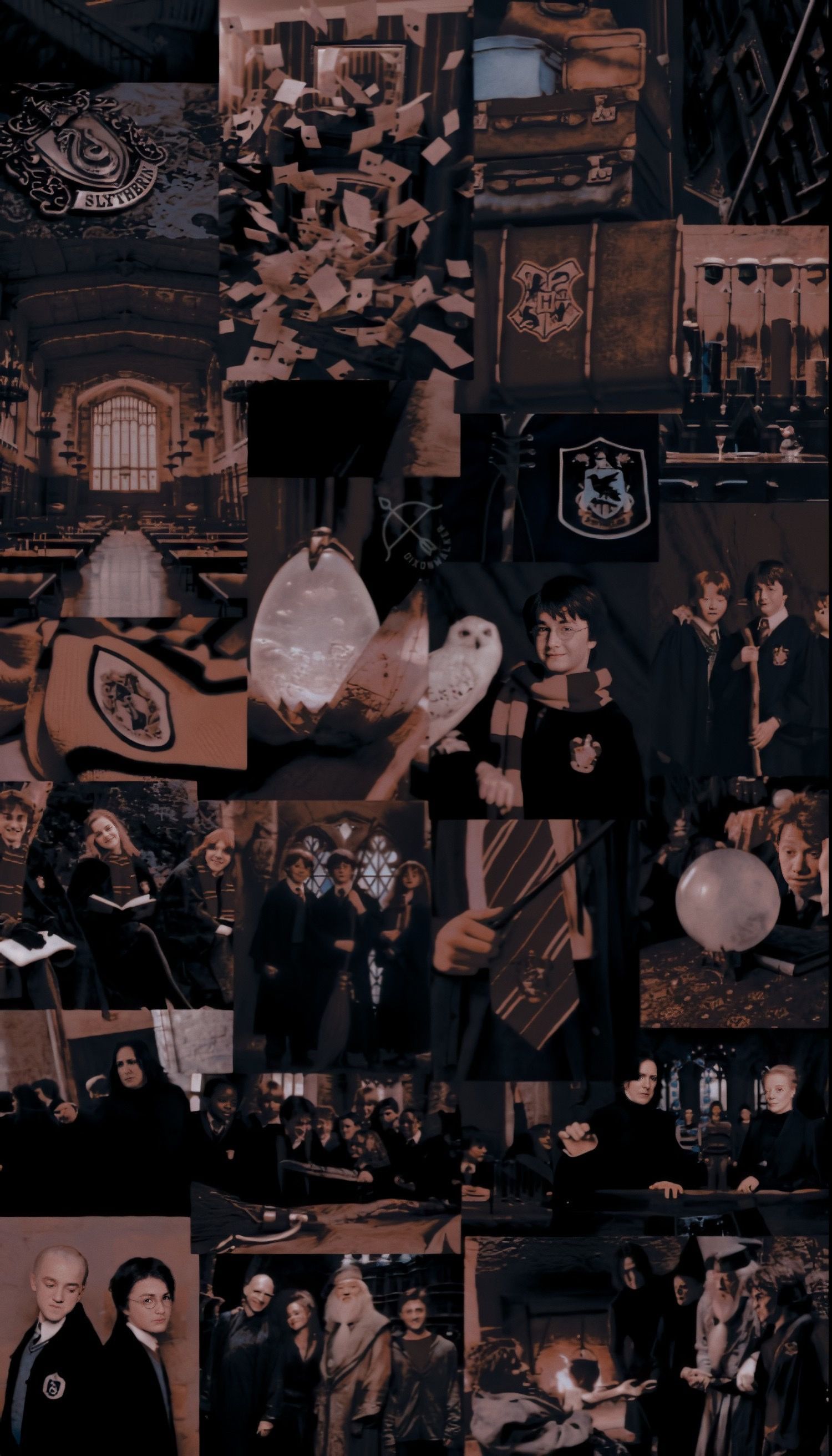 Harry Potter, Collage, Dunkel, Ästhetik, QHD+, Hintergrundbild fürs Handy