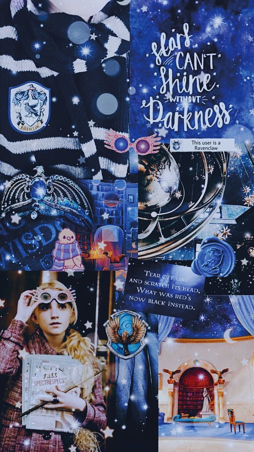 Luna Lovegood, Harry Potter, Collage, Zitat, Blau, HD, Sperrbildschirm fürs iPhone