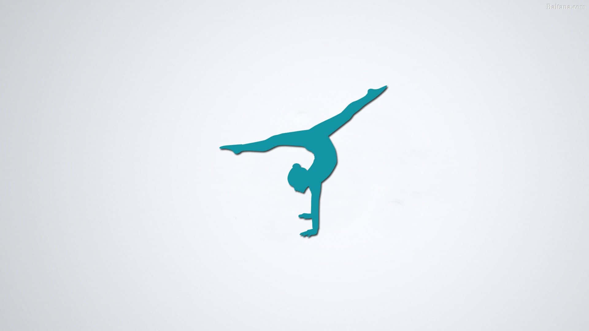 Turnerin, Silhouette, Spagat, Türkis, Minimalistisch, Full HD, Desktop-Hintergrund für Windows