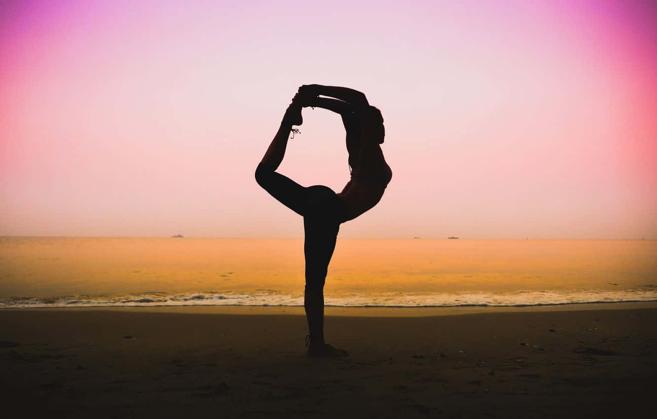 Silhouette, Strand, Standwaage, Sonnenuntergang, Rosa Himmel, HD-Hintergrundbild für PC