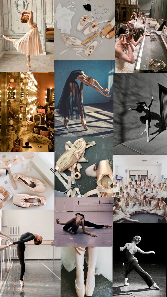 Collage, Ballett, Turnen, Ästhetik, Hintergrundbild für iPhone und Android