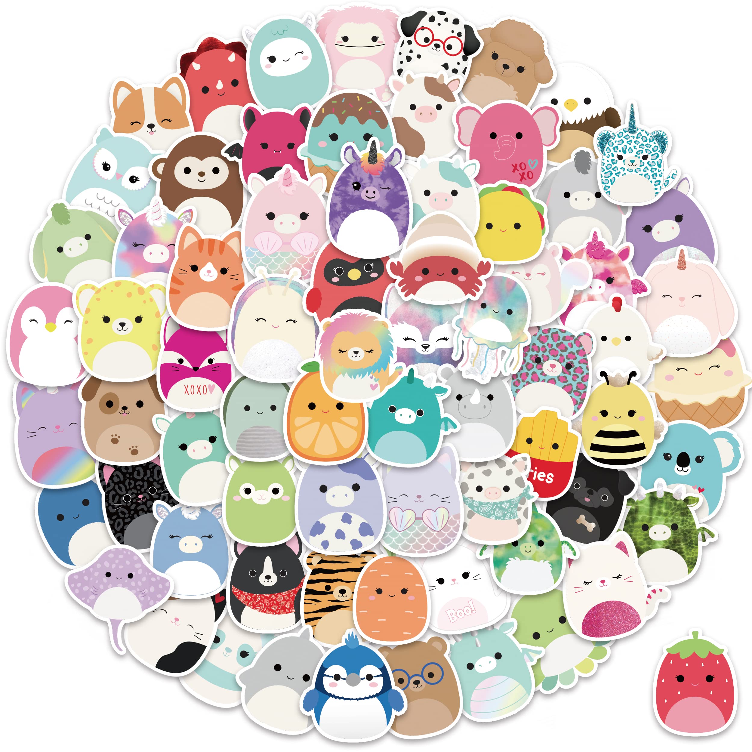 Squishmallows, Sticker, Plüschtiere, Bunt, Kreis, Full HD, iPad-Hintergrundbild