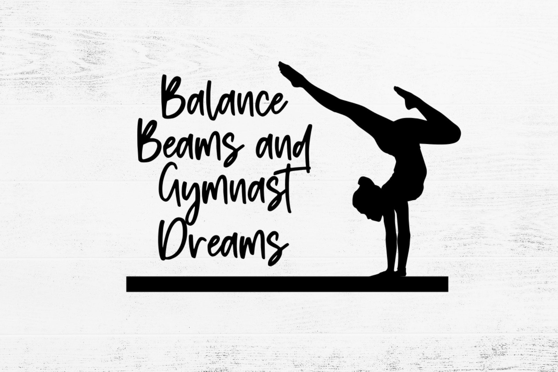 Balance Beams and Gymnast Dreams, Zitat, Schwebebalken, Silhouette, Full HD, Laptop-Hintergrundbild