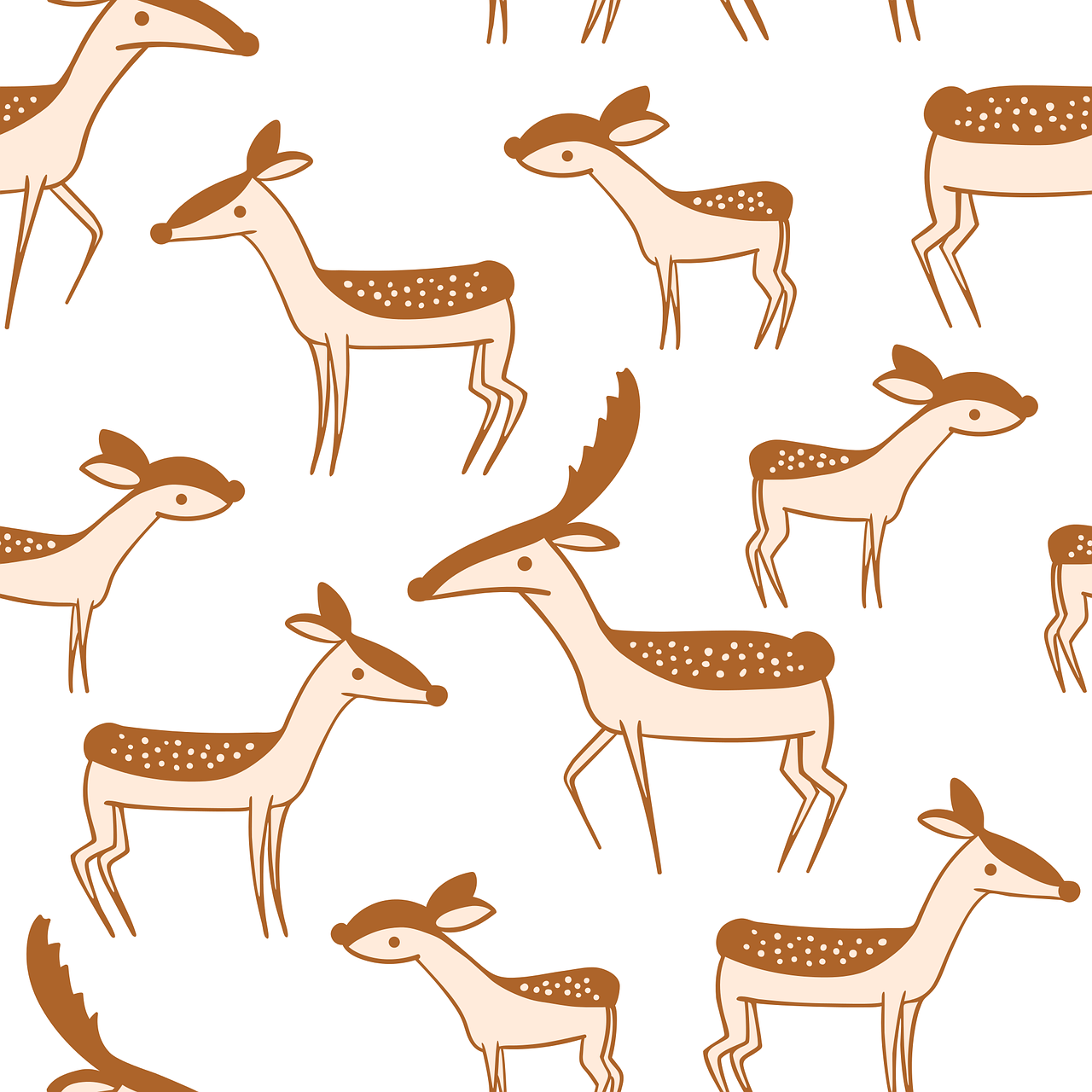Rehe, Muster, Weißer Hintergrund, Illustration, HD Wallpaper