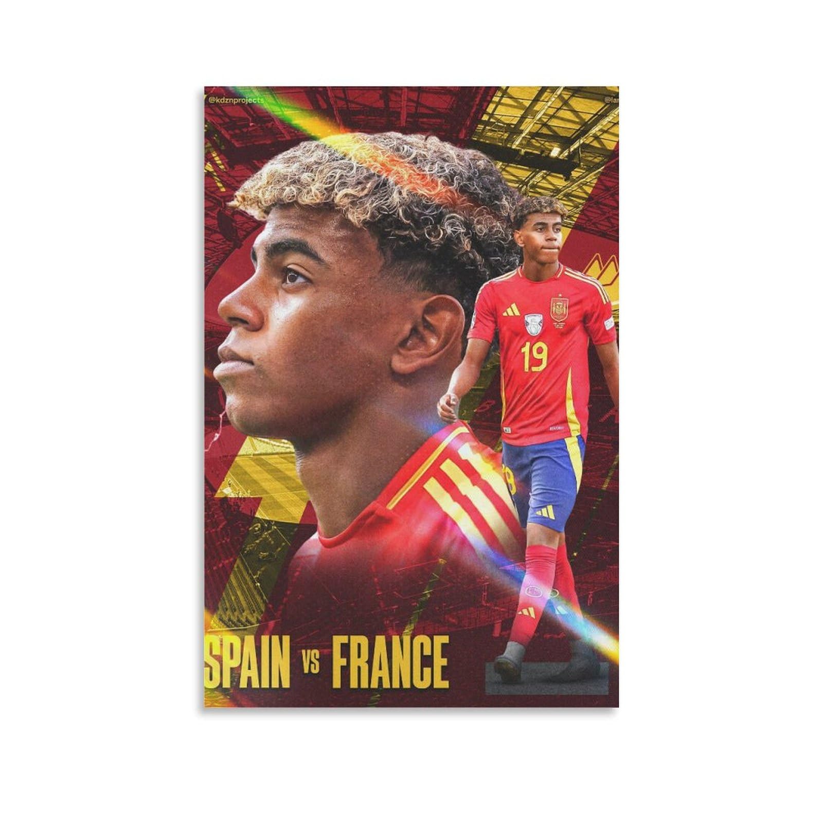 Lamine Yamal, Spanien gegen Frankreich, Spanische Nationalmannschaft, Poster, Collage, HD-Tablet-Hintergrundbild