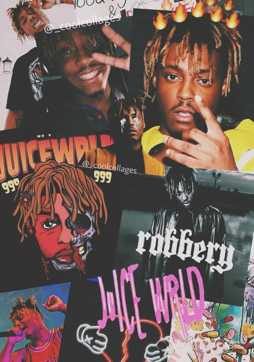 Juice WRLD, Robbery, Collage, Bunt, Hip-Hop, Full HD, Hintergrundbild fürs Tablet
