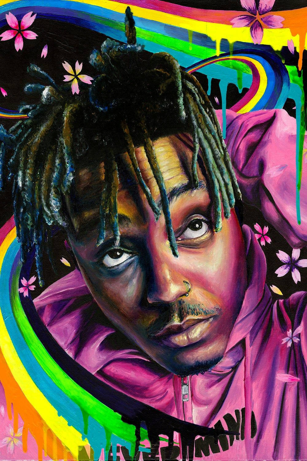 Juice WRLD, Regenbogen, Pink, Illustration, Bunt, HD, Sperrbildschirm fürs iPhone