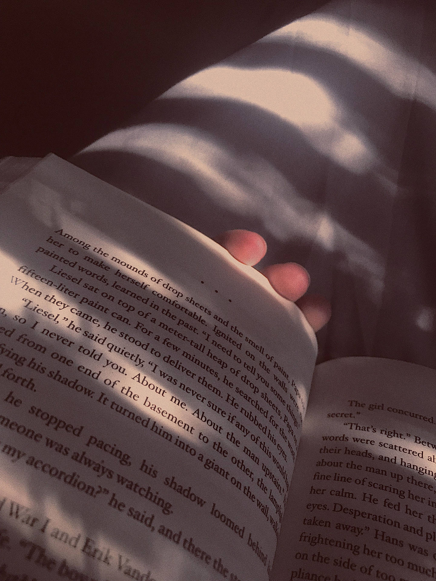 Offenes Buch, Licht und Schatten, Lesen, Dunkle Töne, Stimmungsvoll, Hintergrundbild fürs iPad
