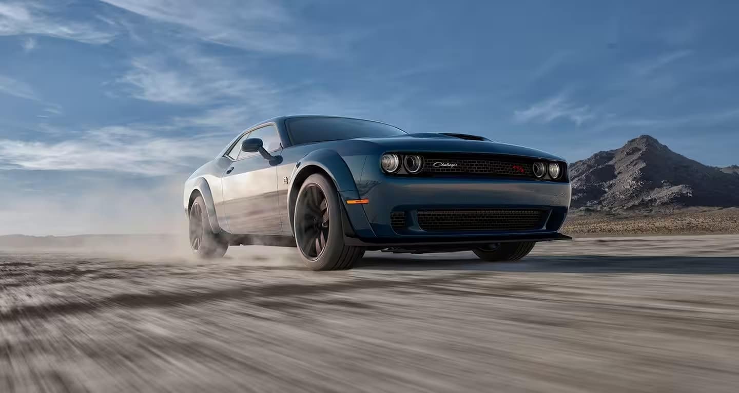 Dodge Challenger, Drift, Wüste, Berge, Bewegungsunschärfe, HD, PC-Hintergrundbild