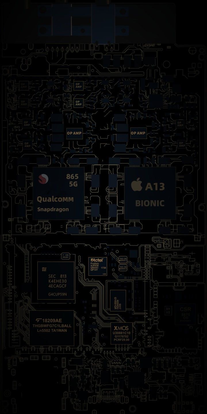 Platinenlayout, Smartphone-Innenleben, Dunkel, Minimalistisch, Android-Hintergrundbild