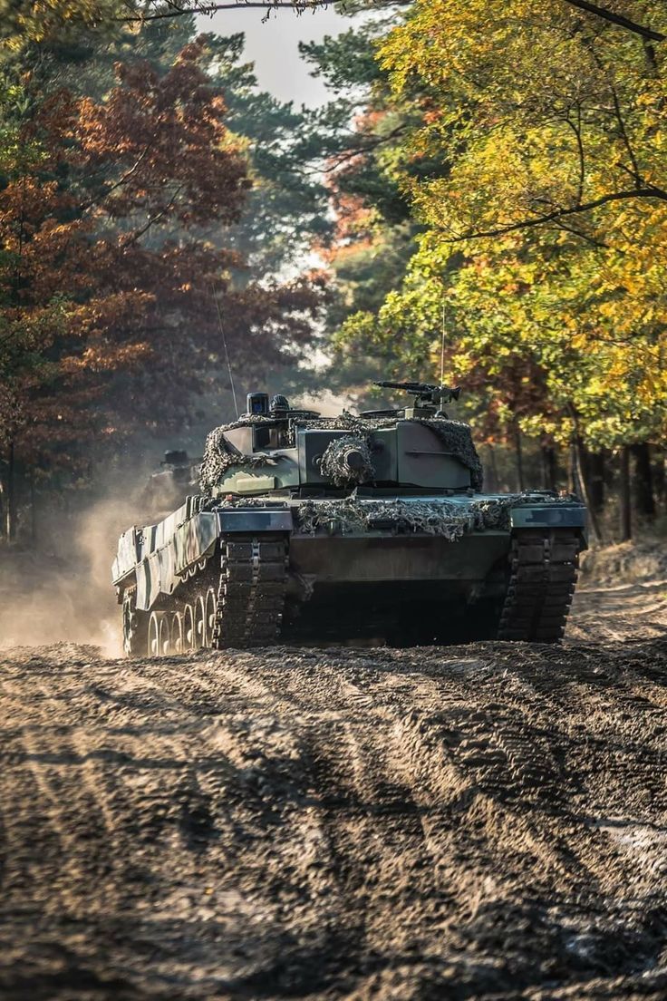 Kampfpanzer, Herbstwald, Schlamm, Fahrt, HD, Sperrbildschirm fürs iPhone