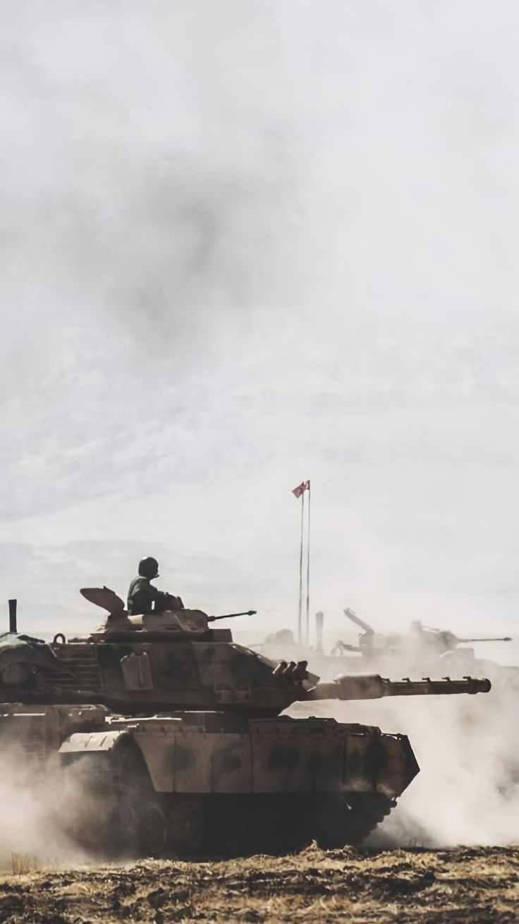 Panzer, Nebel, Staub, Manöver, Hell, Hintergrundbild für iPhone und Android