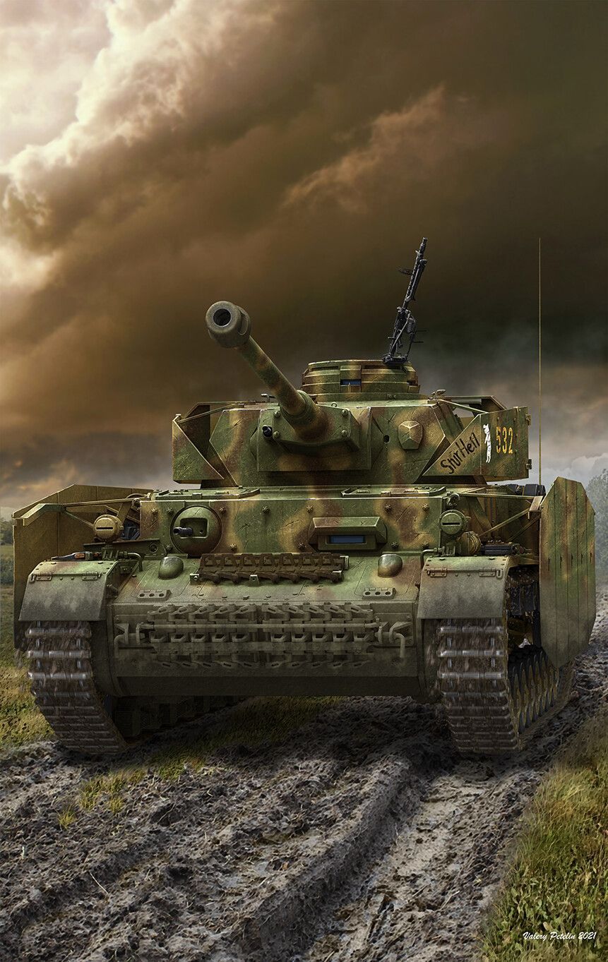Tiger I, Tarnmuster, Schlamm, Zweiter Weltkrieg, Hochformat, Hintergrundbild fürs Smartphone