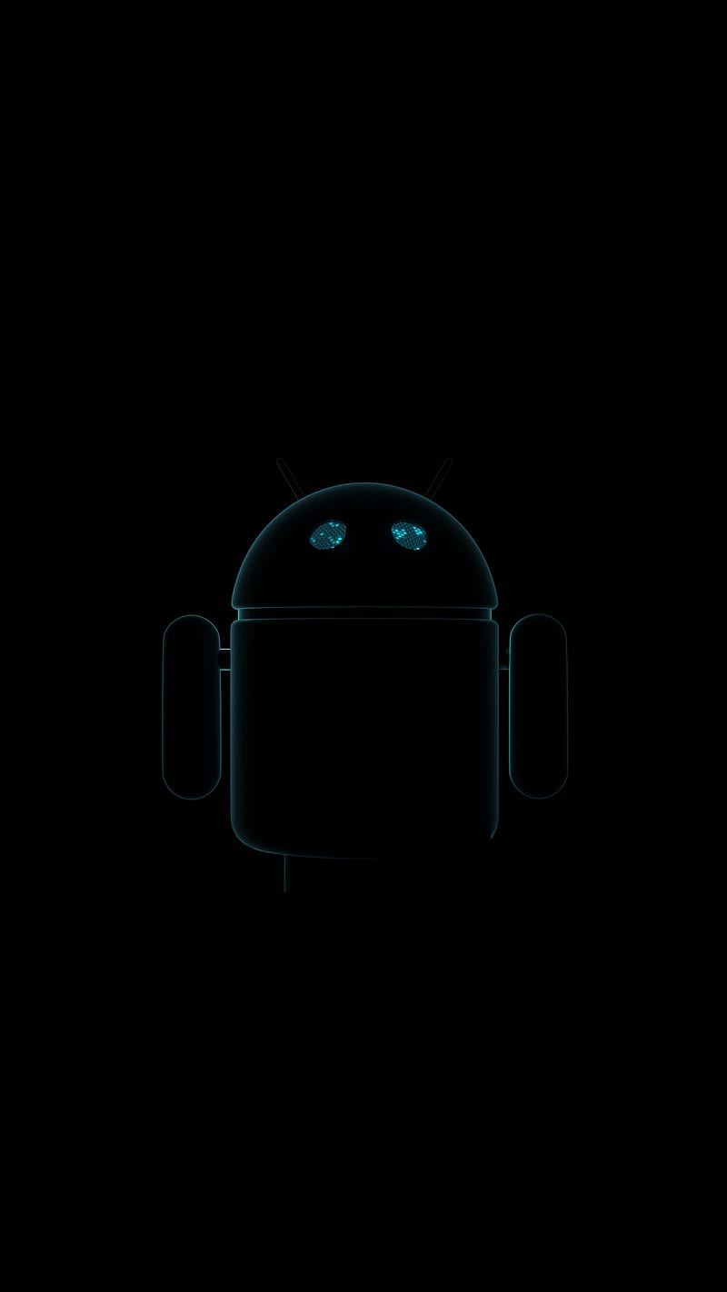 Android, Logo, Schwarzer Hintergrund, Minimalistisch, HD, Sperrbildschirm fürs iPhone