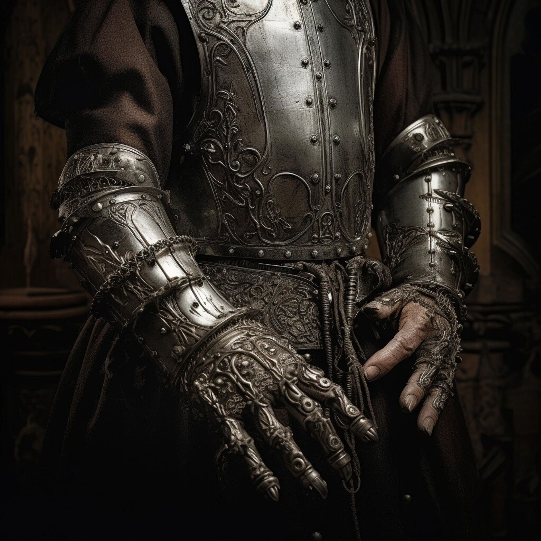 Rüstung, Ritter, Panzerhandschuh, Metall, Dunkel, HD, Hintergrundbild fürs Tablet