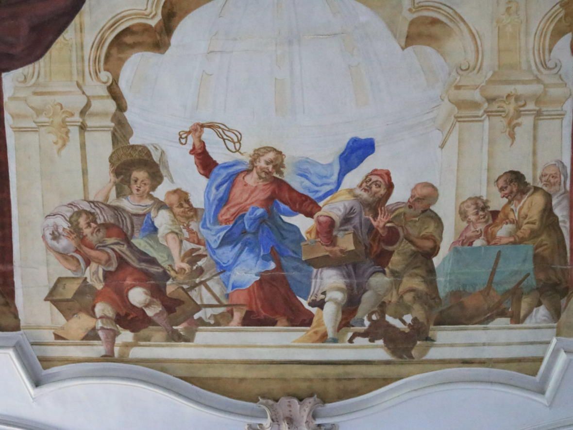 Deckenfresko, Barock, Gemälde, Engel, Religiöse Kunst, Hintergrundbild für iPad und Tablet