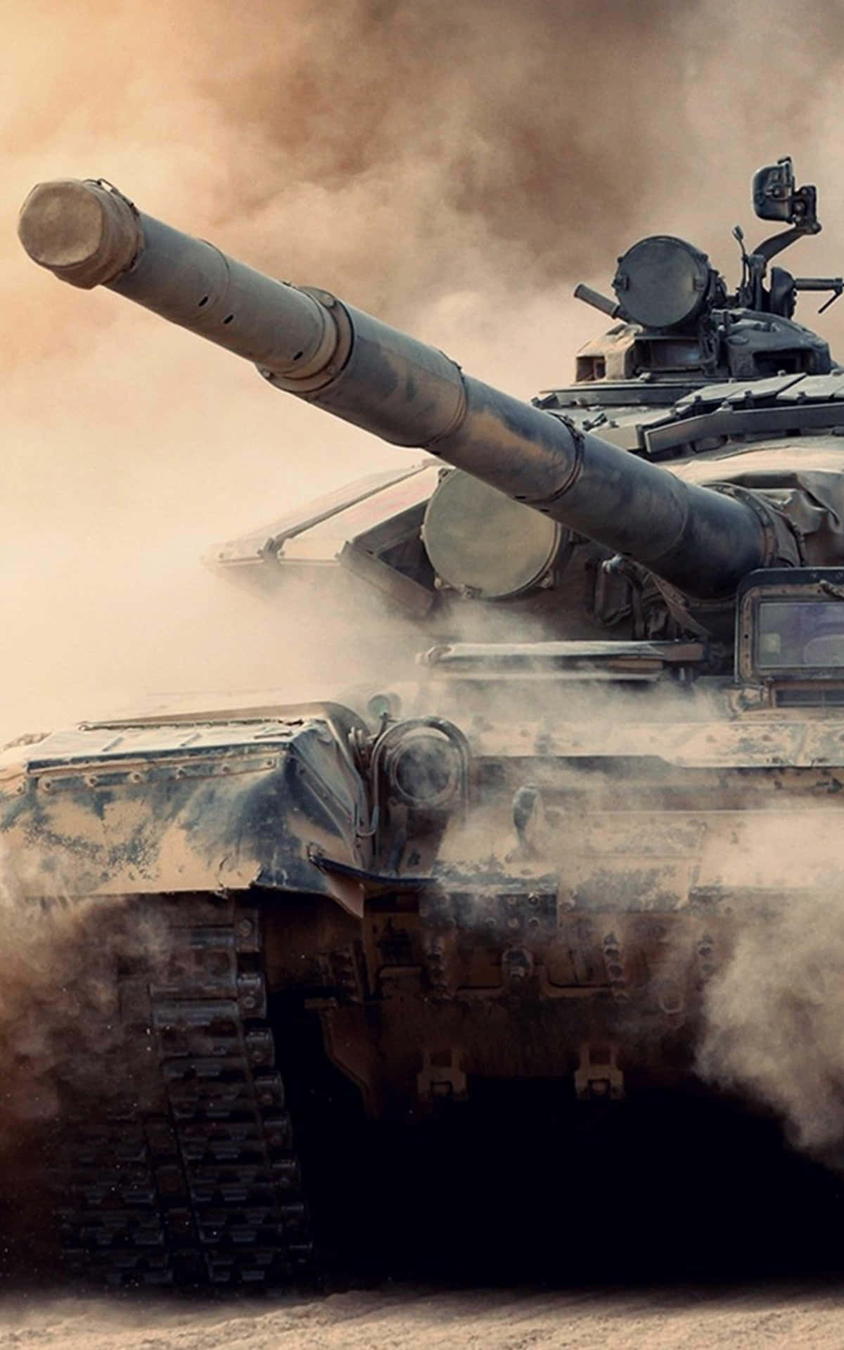 Kampfpanzer, Staub, Fahrt, Nahaufnahme, Full HD, Sperrbildschirm fürs iPhone